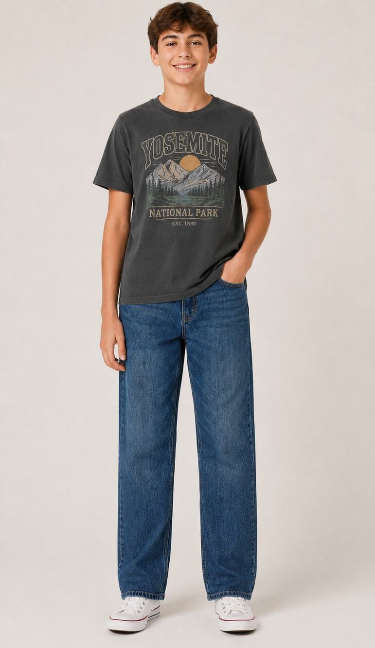 OshKosh B'gosh Boys Blue Straight Leg Denim Jeans 5-Pocket Design Size 14R NWT